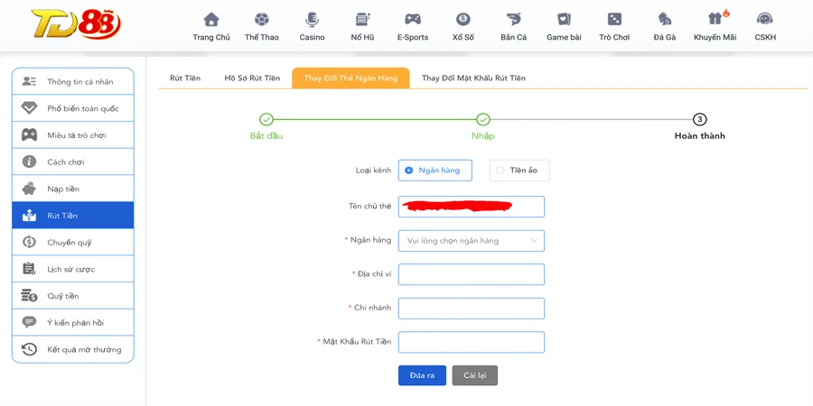 rút tiền td88